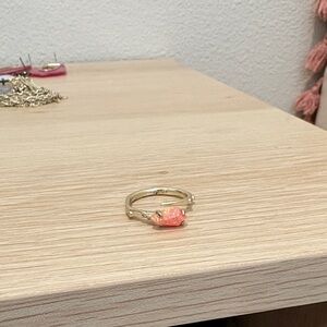 Kendra Scott Gold Ring with Coral Stone